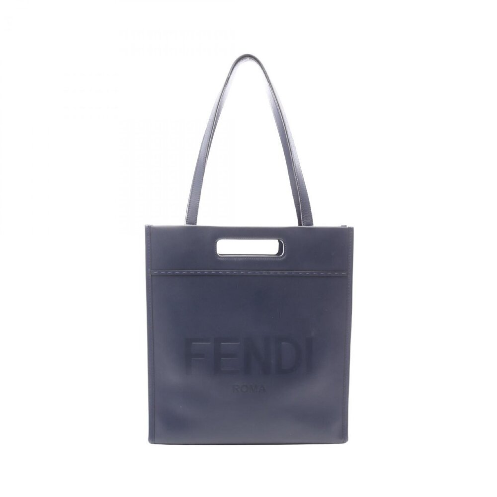 Fendi Tote Shopping Leather Bag Black